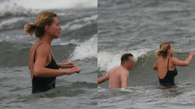 Joanna Moro płacze na plaży