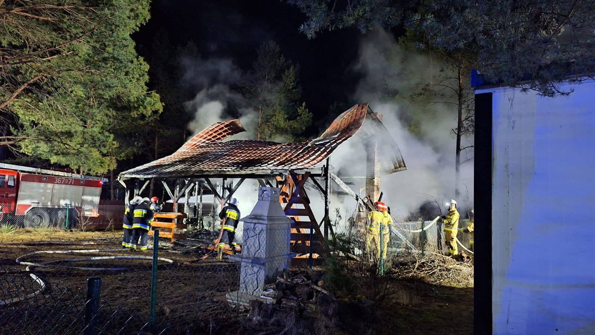 Pożar domku letniskowego
