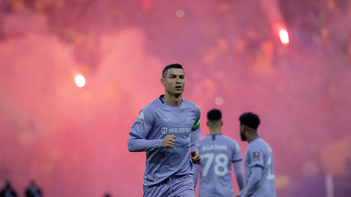 RIYADH, SAUDI ARABIA - JANUARY 26: Cristiano Ronaldo of Al Nassr looks on during the Saudi Super Cup Semi-Final football match between Al Ittihad and Al Nassr at King Fahd International Stadium in Riyadh, Saudi Arabia on January 26, 2023. (Photo by Mohammed Saad/Anadolu Agency via Getty Images)