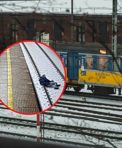 Pociąg wyhamował. Mężczyzna leżał nieprzytomny