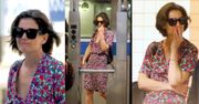 Spłoszona Katie Holmes przemyka przez nowojorskie metro