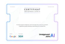 Certyfikat "Umiejętności Jutra; AI" 