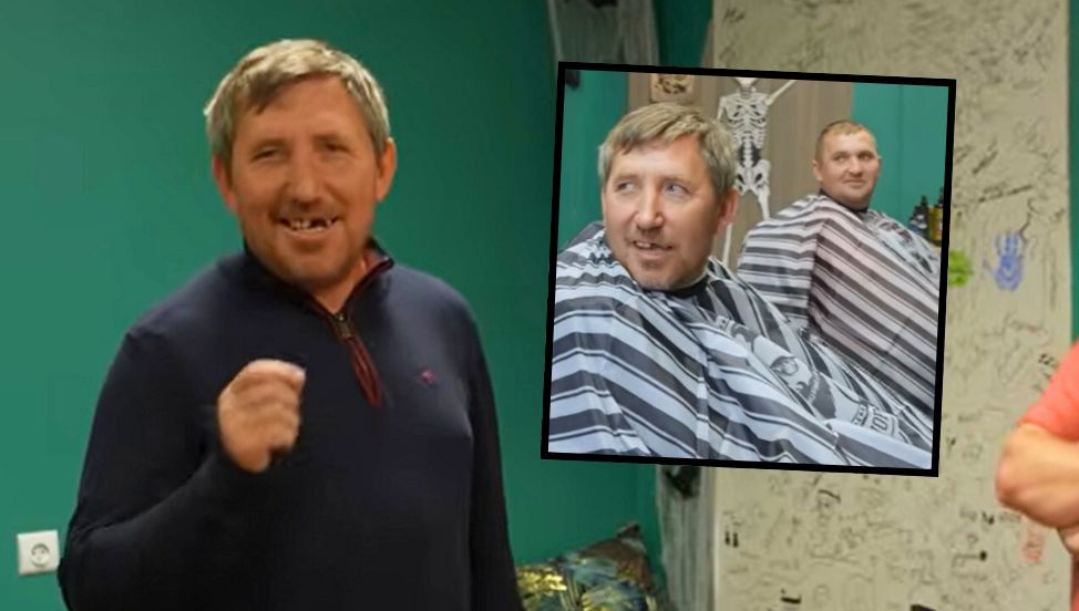 Andrzej z Plutycz u fryzjera. Jarka kazał przefarbować na niebiesko