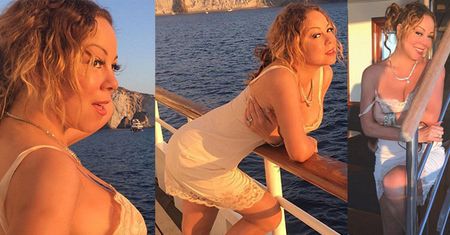 Mariah Carey wygina się w halce na pokładzie jachtu (ZDJĘCIA)