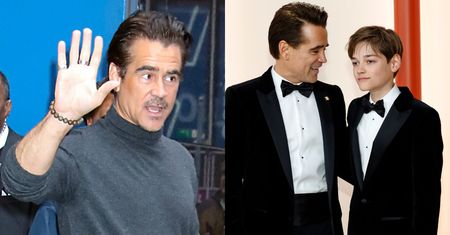 Elegancki Colin Farrell sfotografowany w drodze na wywiad. Na zdjęcia załapał się też 14-letni Henry Tadeusz (ZDJĘCIA)
