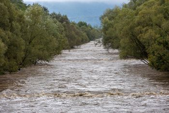 Bielsko-Biała: Woda  wdarła się na posesje mieszkańców Komorowic
