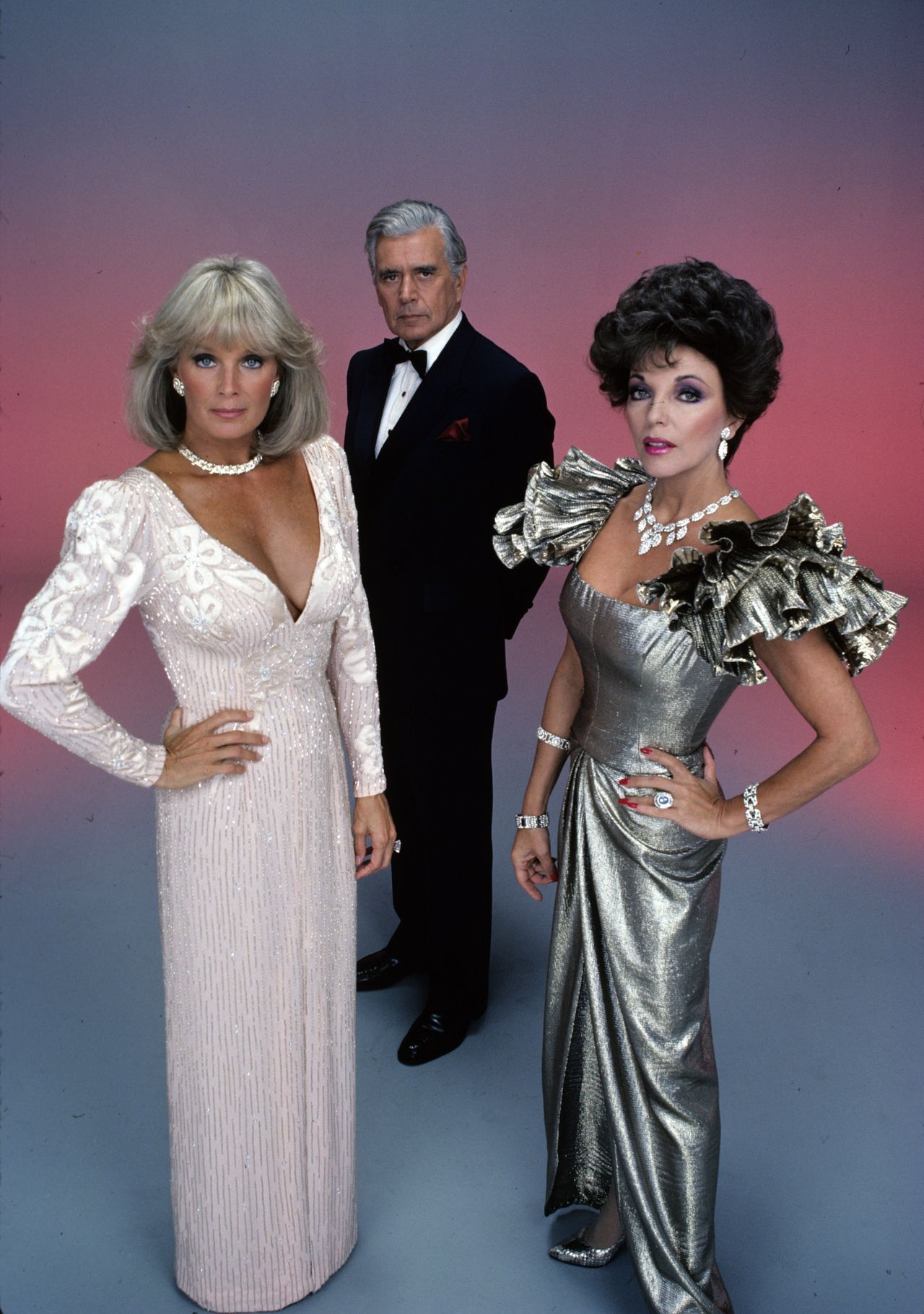 Joan Collins as Alexis Colby in "Dynasty" (on the right)