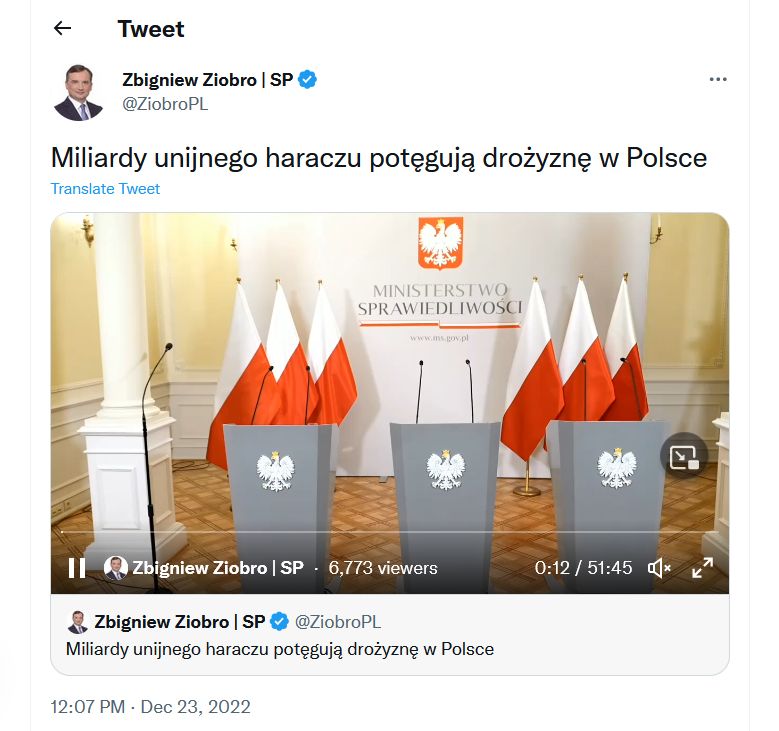 Zbigniew Ziobro chce likwidacji systemu ETS