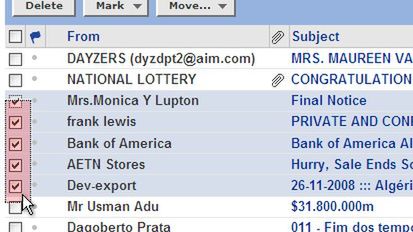 Szybkie zaznaczanie wybranych wiadomości e-mail, opcji w ankiecie itd. 1