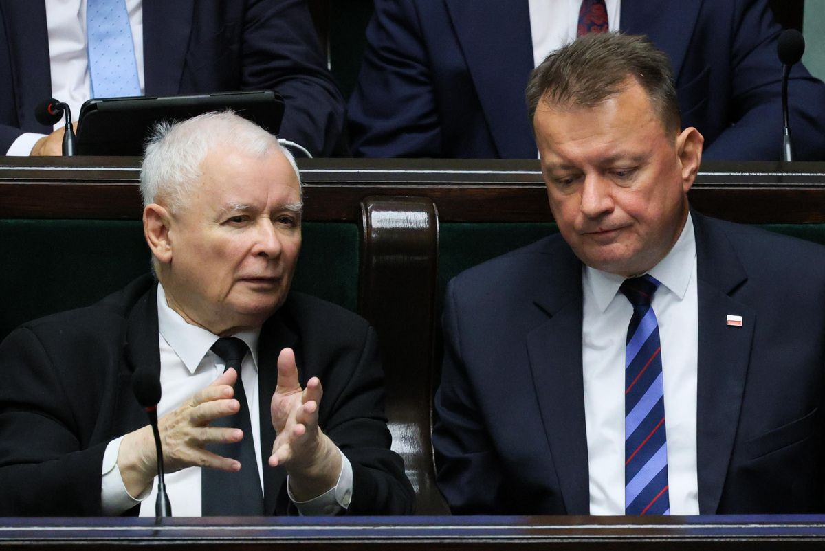 Jarosław Kaczyński i Mariusz Błaszczak - prezes i wiceprezes PiS