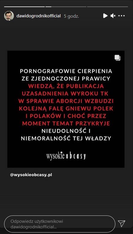 Instagram Dawida Ogrodnika