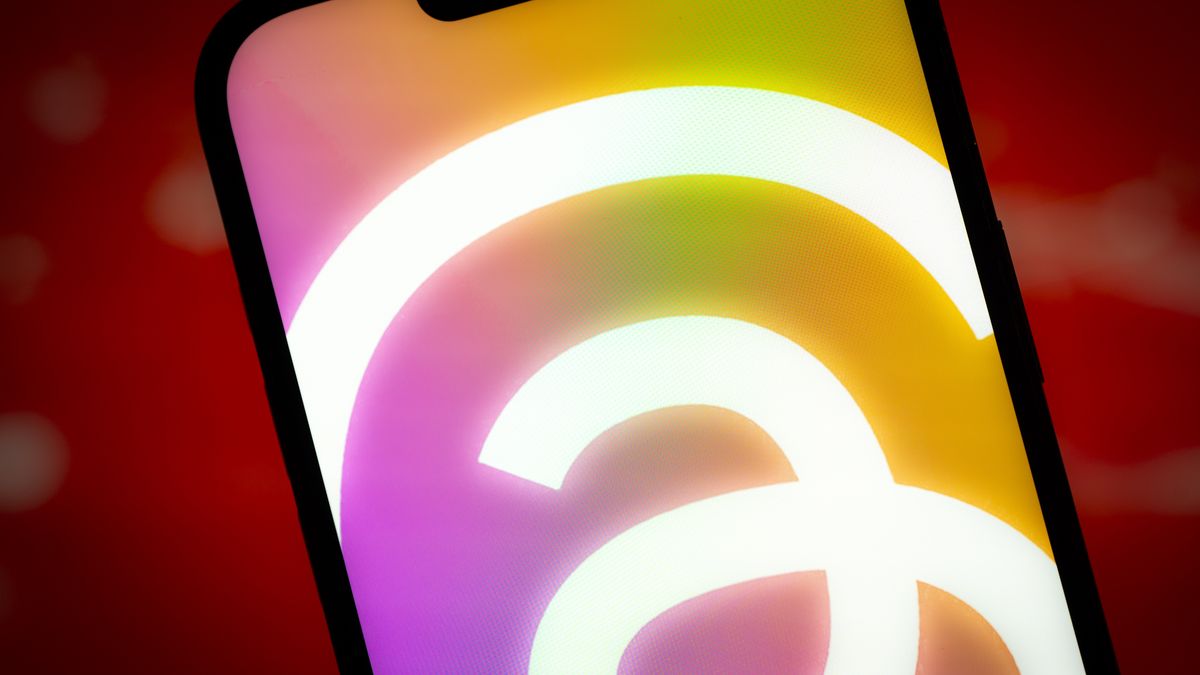 The Threads app logo is seen in this illustrtion photo taken in Warsaw, Poland on 21 November, 2023. (Photo by Jaap Arriens/NurPhoto via Getty Images)