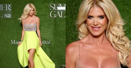 Victoria Silvstedt przyciąga wzrok na gali w Saint-Tropez. 49-letnia modelka postawiła na imponujący dekolt i krzykliwą spódnicę (ZDJĘCIA)