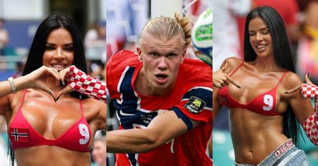 "Miss mundialu" Ivana Knoll wspierała Haalanda w SAMYM STANIKU. Co na to jego dziewczyna? (ZDJĘCIA)