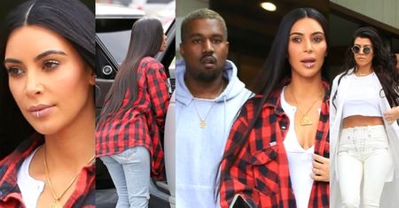 Kim we flanelowej koszuli na lunchu z siostrą i mężem. Zmienia styl? (ZDJĘCIA)