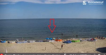 Ujęcie z plaży w Krynicy Morskiej. Spójrzcie, jak ustawili parawany