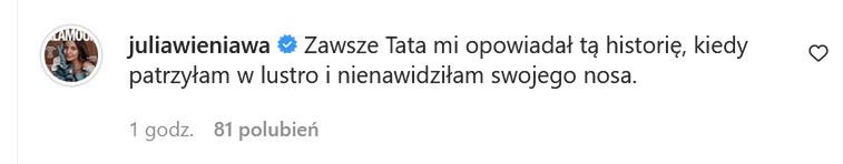 Julia Wieniawa odpowiada Karolinie Korwin Pitrowskiej