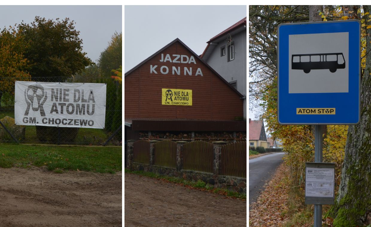 W Słajszewie protest przeciw elektrowni widać na każdym kroku