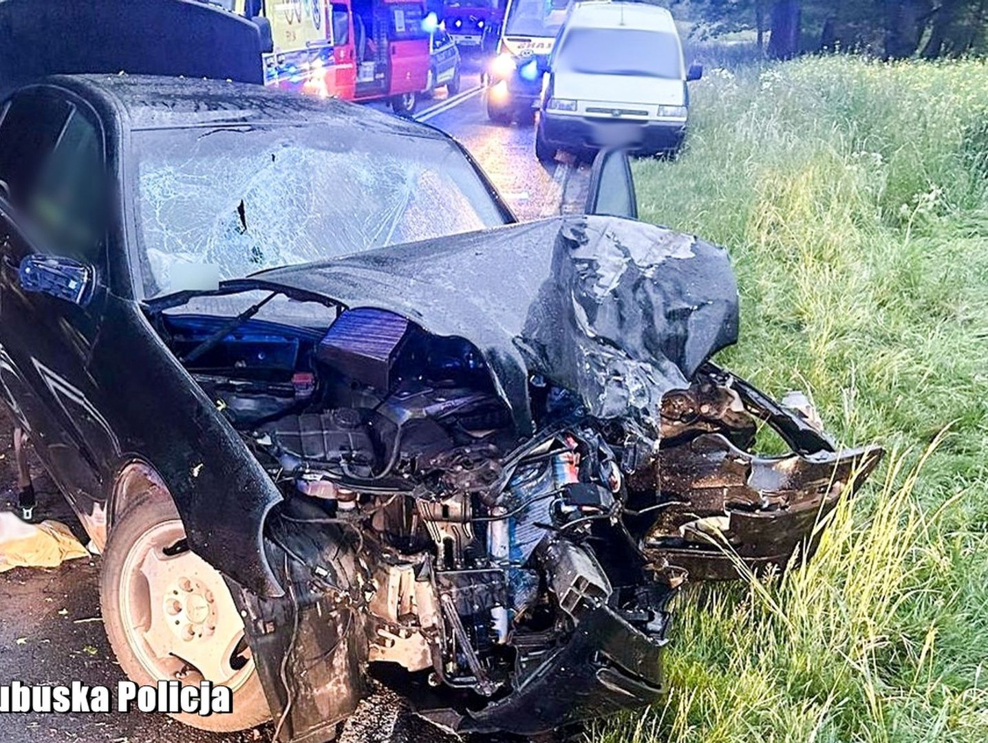Lubuskie: 20-latek bez prawa jazdy zabrał znajomych na przejażdżkę mercedesem. Auto rozbiło się na drzewie
