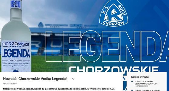 Klub piłkarski pochwalił się własną edycją wódki. KER: "To społecznie nieodpowiedzialne"