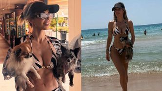 Doda pręży umięśnione ciało w czarno-białym bikini