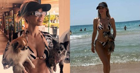 Doda pręży umięśnione ciało w czarno-białym bikini