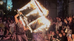 Teatr ognia dał nieziemski spektakl w Zielonej Górze. Ognista noc na finał dni piwnic winiarskich | ZDJĘCIA