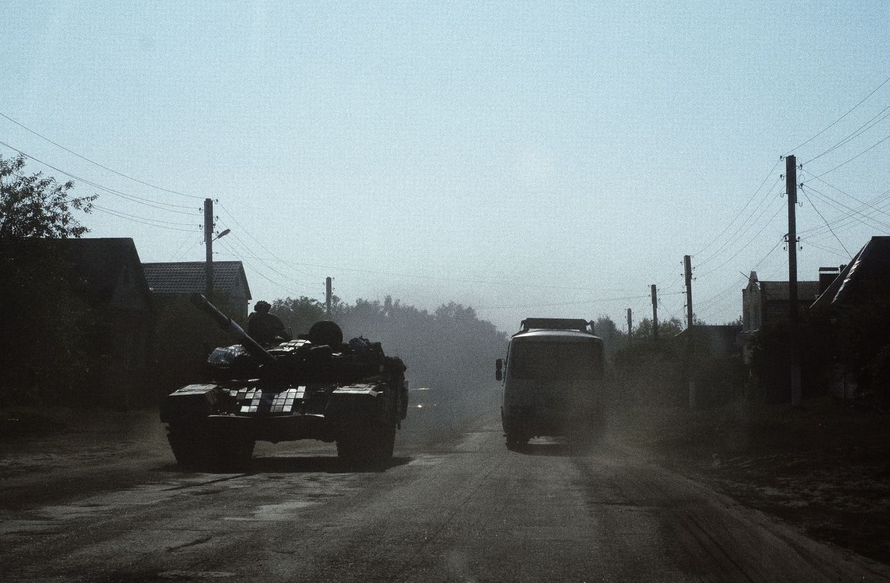 Ukrainian tank at the border