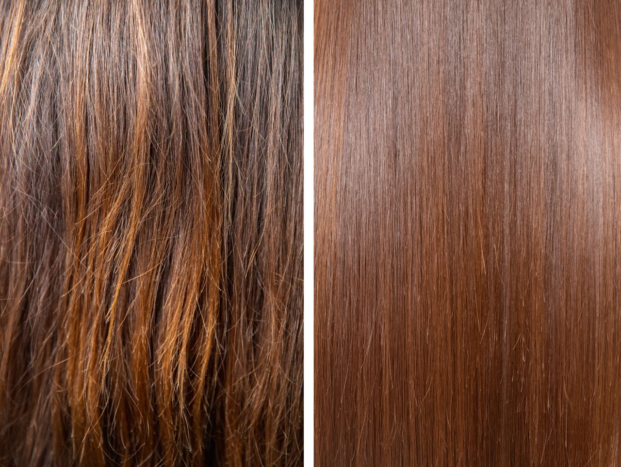 Włosy przed i po zabiegu botoksu