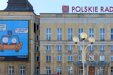 Andrzej Rysuje. Grafika na siedzibie Polskiego Radia. 