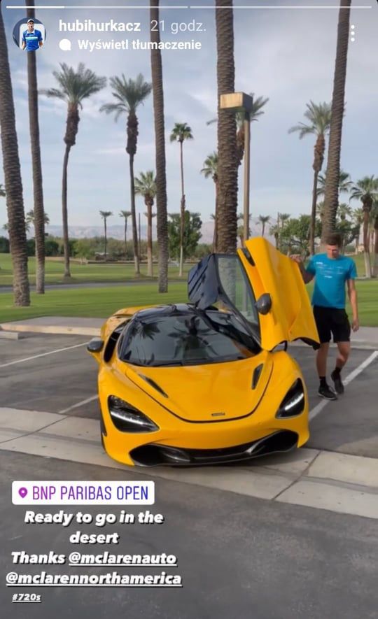 Hubert Hurkacz i jego McLaren 720s