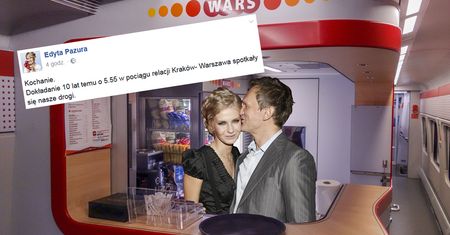 Edyta Pazura z domu Zając napisała list miłosny o PKP: "Dokładanie 10 lat temu w pociągu spotkały się nasze drogi..."