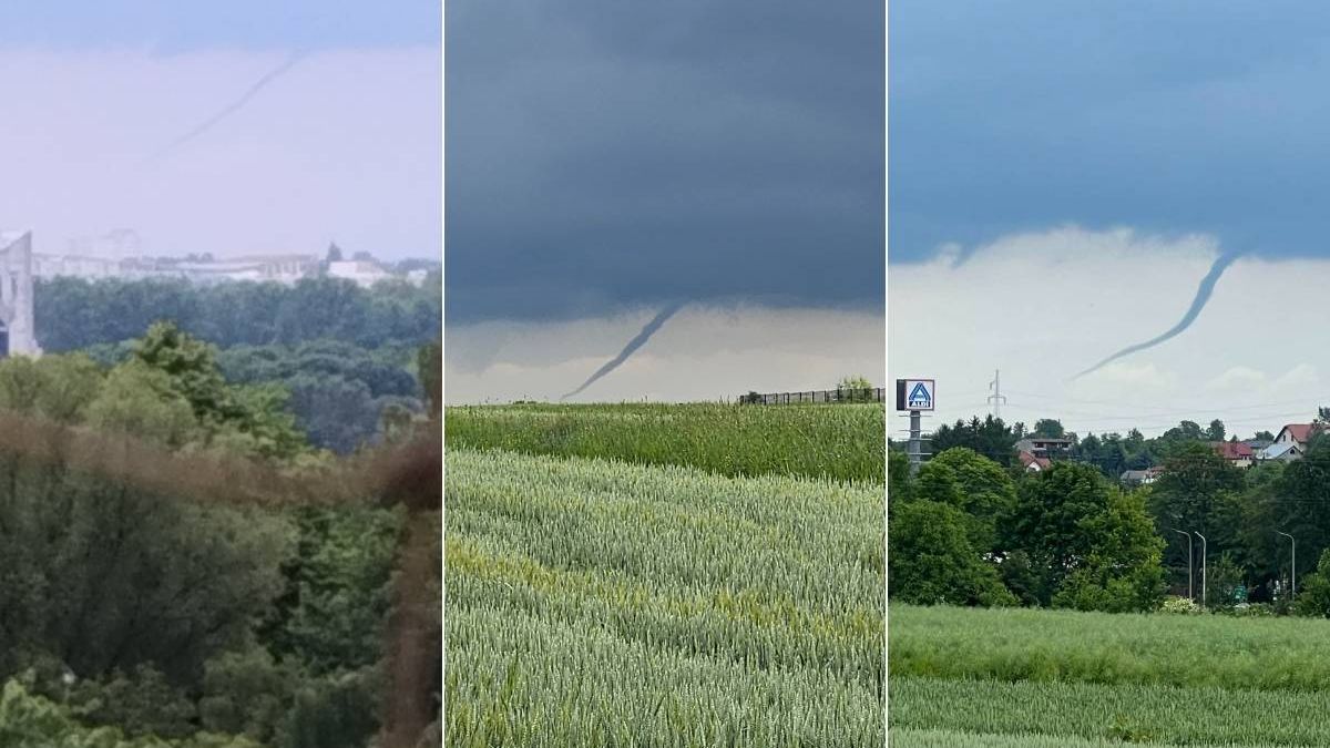 Zalążek trąby powietrznej widziany koło Lublina