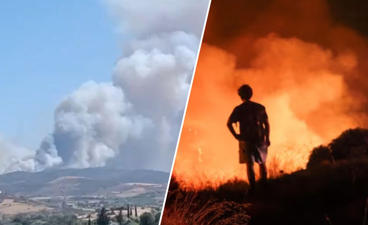 Firefighters battle raging wildfire on Greece's Evia island