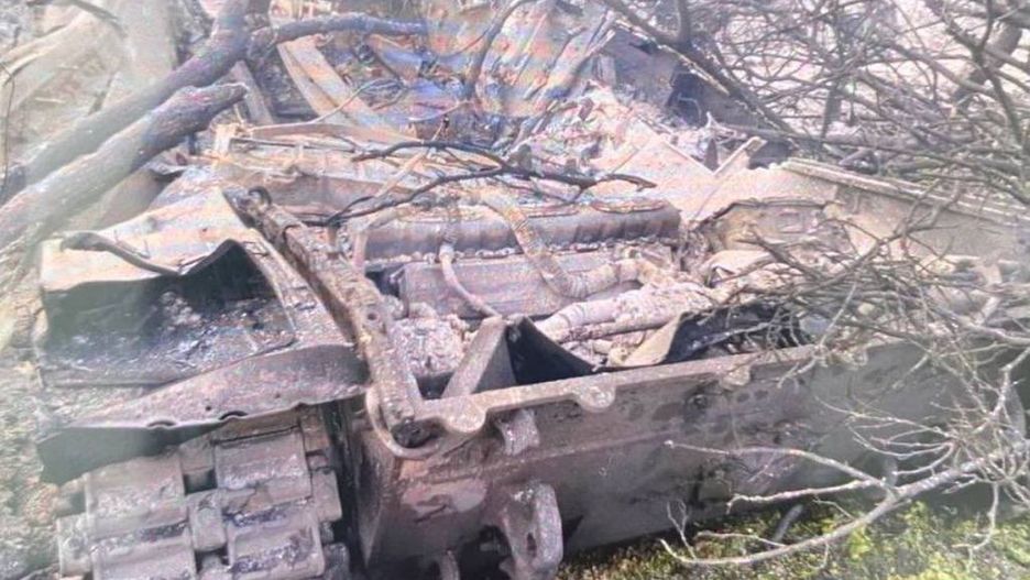 Zniszczona haubica 2S19M2 Msta-S