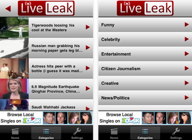 Filmiki z LiveLeak na iPhonie! 2