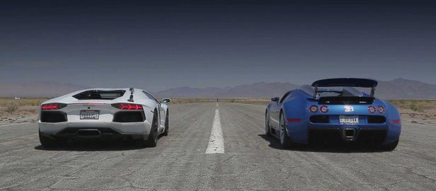 Drag Race: Lexus LFA vs McLaren MP4-12C vs Lamborghini Aventador vs Bugatti Veyron Grand Sport