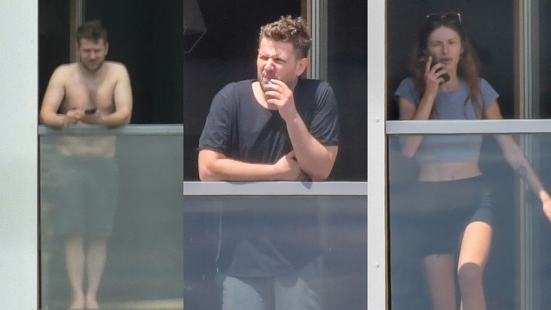 Antek Królikowski relaksuje się na balkonie z Izabelą