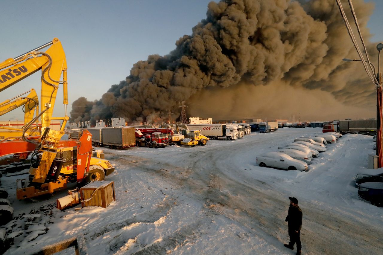 Smoke over the warehouse