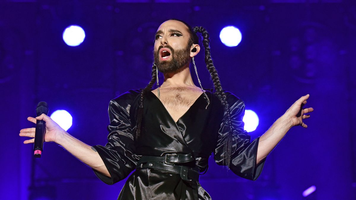 BERLIN, GERMANY - APRIL 20: Conchita Wurst during the "All Hands on Deck" live stream concert at Mercedes Benz Arena on April 20, 2023 in Berlin, Germany. (Photo by Tristar Media/Getty Images)