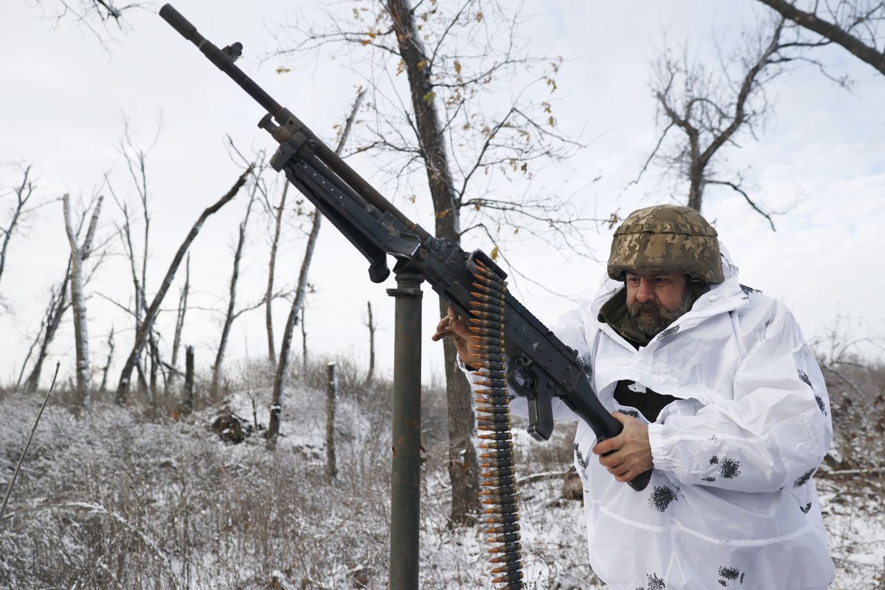 Fighting on the front in Ukraine