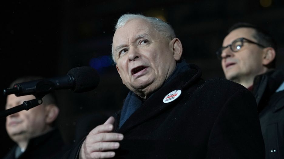Jarosław Kaczyński na manifestacji PiS w Warszawie
