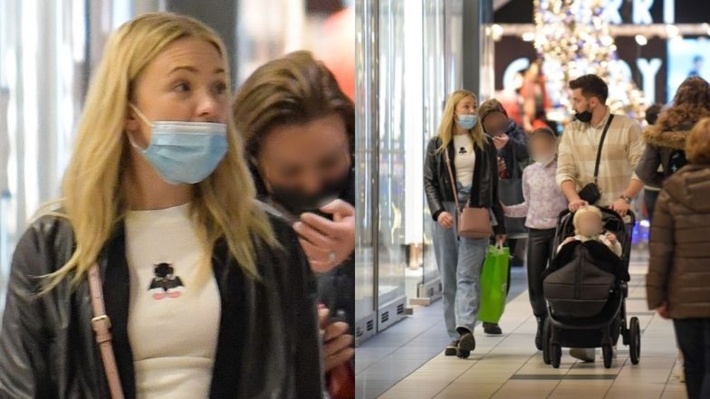 Barbara Kurdej-Szatan buszuje po centrum handlowym z mężem i dziećmi