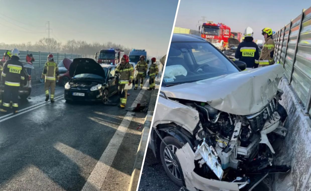 Karambol na obwodnicy. Strażacy chcieli pomóc, sami zostali ranni
