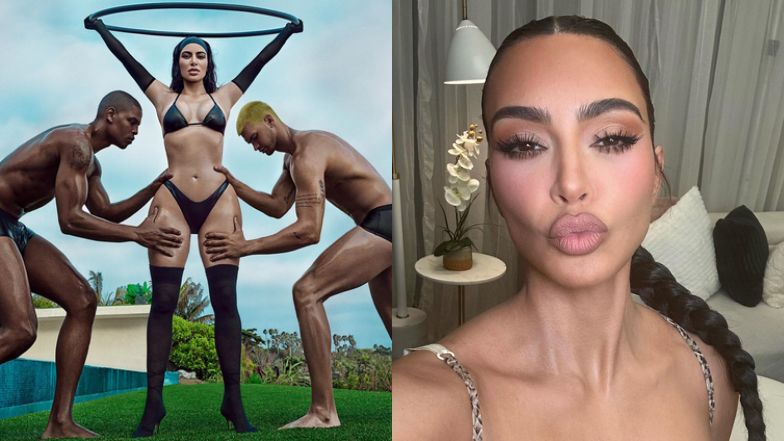 Kim Kardashian pręży się w SKÓRZANYM bikini. Internauci: "Co to jest?! Lekko przerażające..." (ZDJĘCIA)