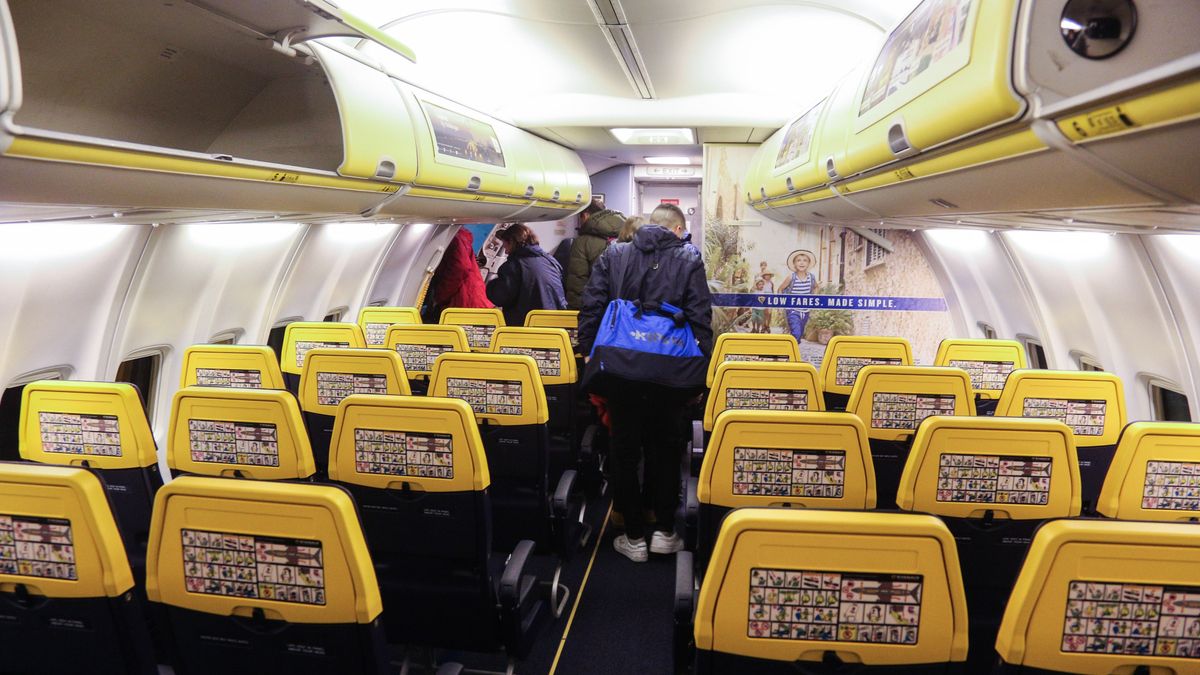 Ryanair  changes cabin luggage
Ryanair low cost airline changes the cabin baggage policy from Monday 15 January 2018. Passengers should buy priority boarding in order to get their cabin bags on board. Otherwise they are forced to deliver their bigger cabin bag in the gate to be placed in the hold, free of charge, the cargo compartment in the airplane. Ryanair allows for the moment for free 2 cabin luggages, one larger 55cmX40cmx20cm free of charge and a smaller 35cm x 20cm x 20cm. So the larger will be held, in case that the passenger wants it on board or is over-sized a fee of 50euro will be fined. (Photo by Nicolas Economou/NurPhoto via Getty Images)
NurPhoto
737, Air, Airline, Airport, Aviation, Boeing, Business, Cabin, Europe, European, Flight, Gate, Holiday, New, Terminal, Tourism, Travel, bag, baggage, bars, boarding, boeing 737, budget, cargo, carry, carry-on, charge, check, check-in, checker, cost, counter, december, departure, dimensions, fine, free, inside, interior, ireland, irish, january, landing, line, low, low cost, luggage, measure, metallic, modern, new baggage policy, off, on, passenger, pay, people, plane, policy, queue, ryan, ryan air, ryanair, seats, security, sign, size, sizer, take, take off, ticket, tourist, transavia, transport, vacation, wizz, wizzair