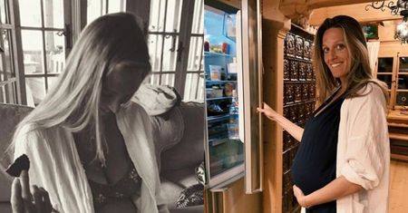 Roznegliżowana Aleksandra Żebrowska chwali się ciążowym zdjęciem. Fani: "Będzie chłopak?" (FOTO)