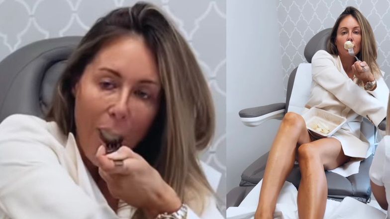 Zapracowana Małgorzata Rozenek pałaszuje knedle wylegując się w salonie piękności: "ROBIE TRZY RZECZY NA RAZ"