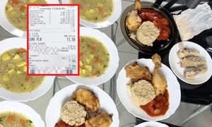 10 porcji obiadu za 14 zł. Pokazała paragon z Biedronki