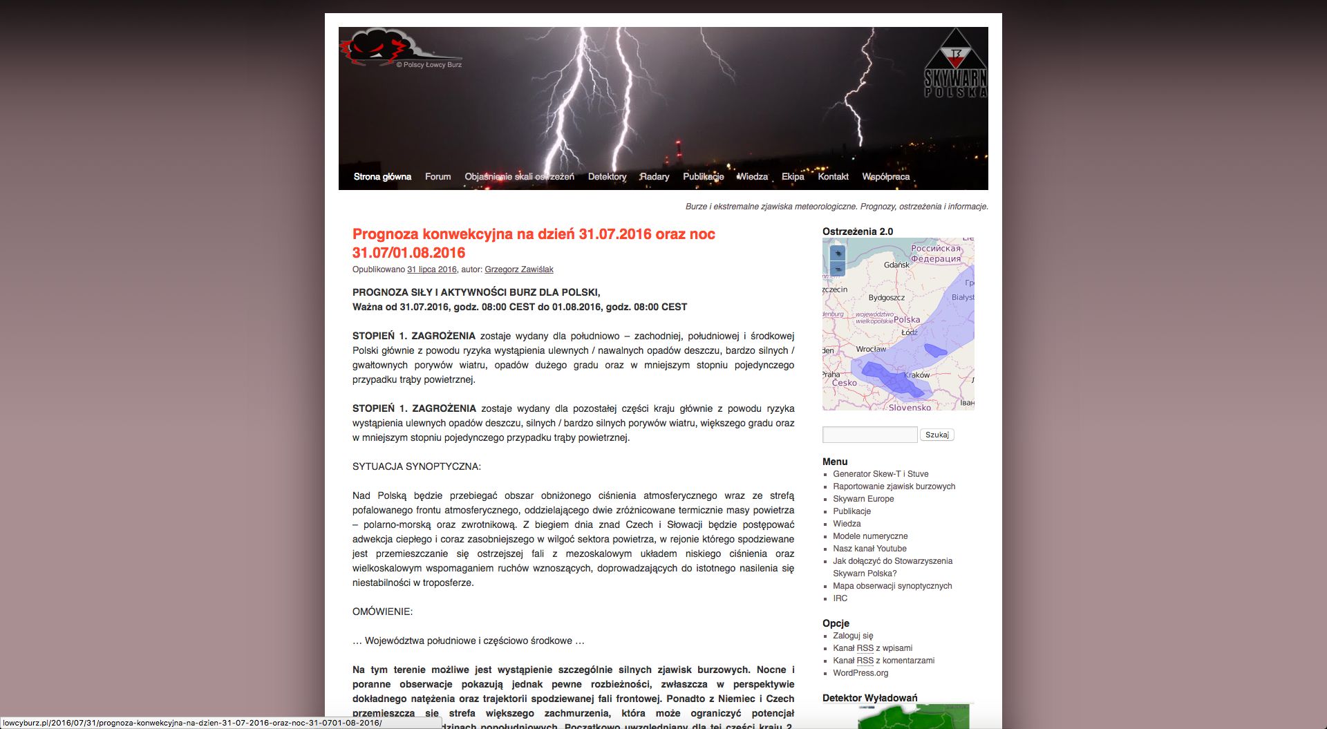 Gdzie jest burza? Przegląd stron i aplikacji nie tylko dla fotografa 27